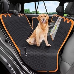 Dog Pet Car Seat Cover for Back Seat, Heavy Duty, Mesh Window, Side Door Flaps
